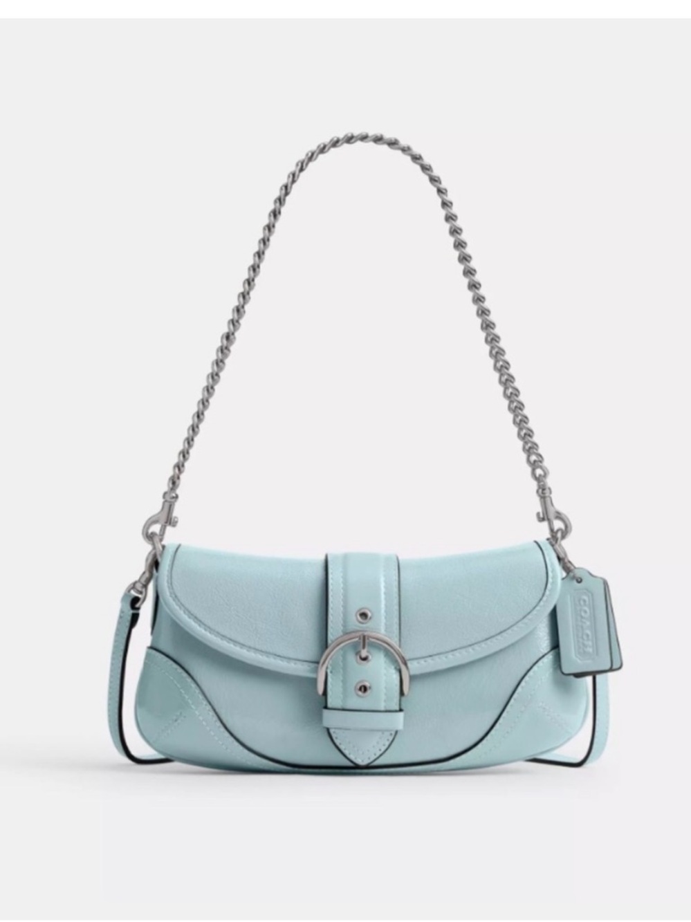 Coach Soho Bag 25 in Light Blue Crinkle Patent Leather